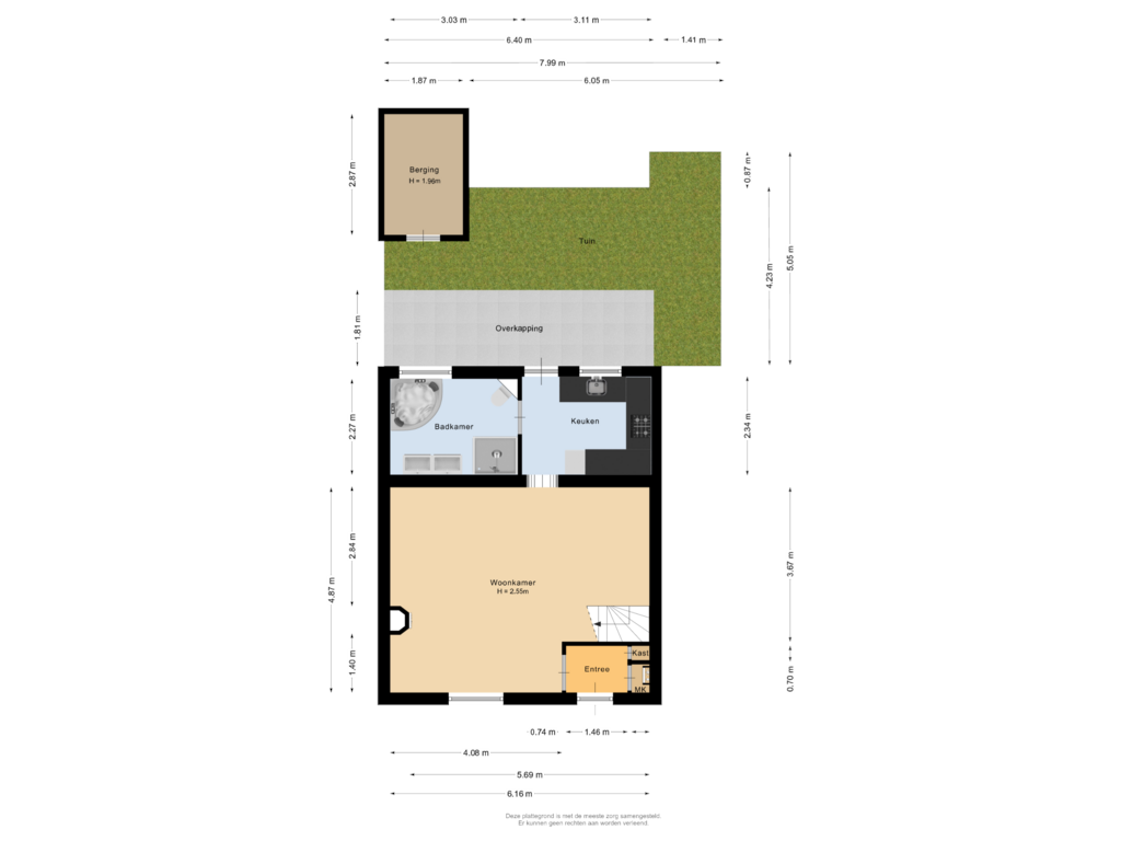 Bekijk plattegrond van Begane grond van Korteweegje 3