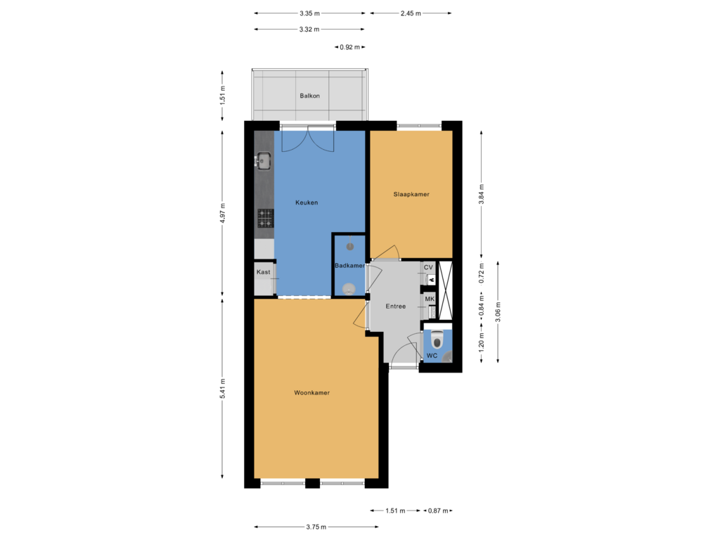 Bekijk plattegrond van Appartement van Jan den Haenstraat 8-C