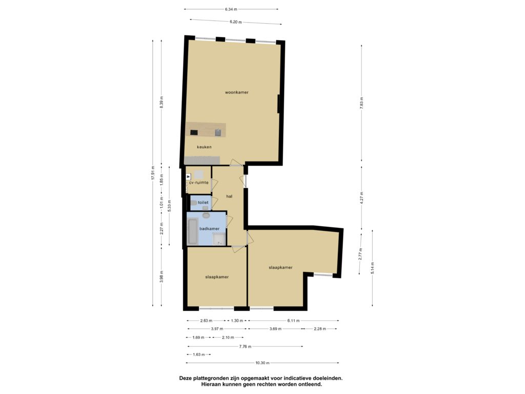 View floorplan of Appartement of Houtmarkt 66-A