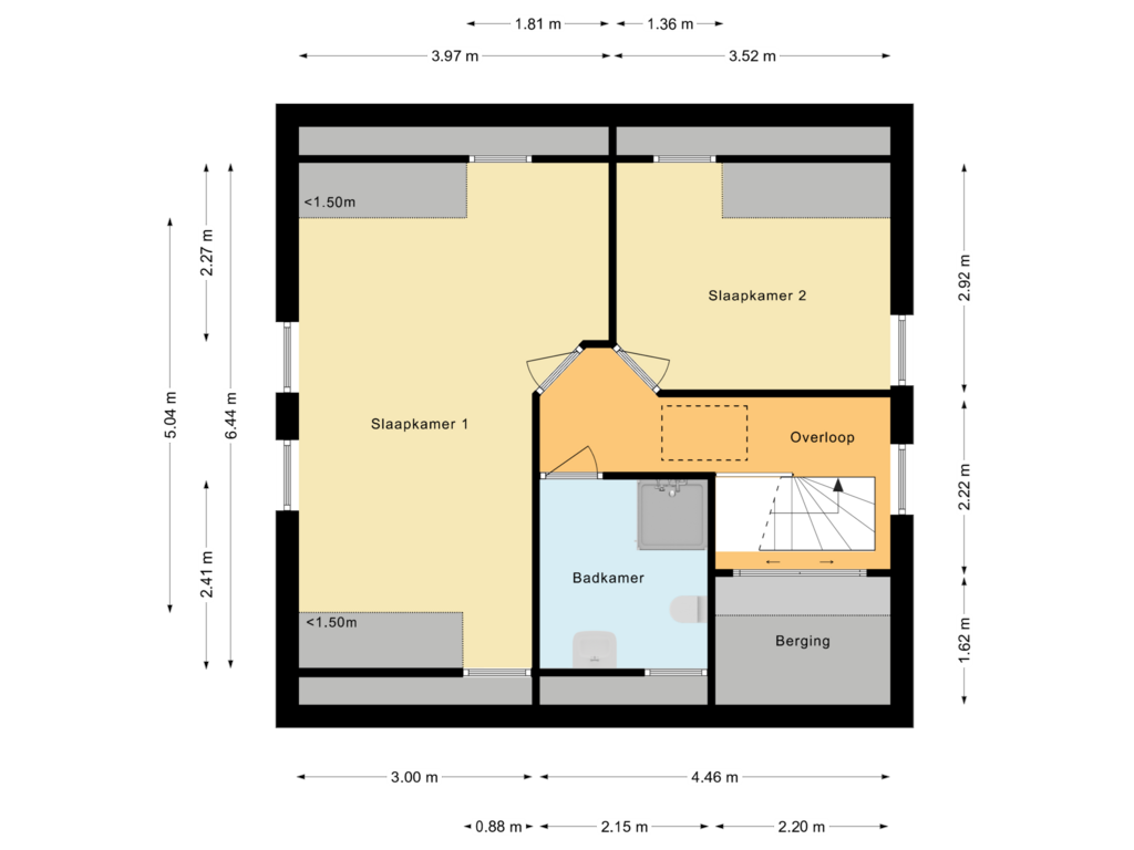 Bekijk plattegrond van Eerste verdieping van Vennewatersweg 21-57