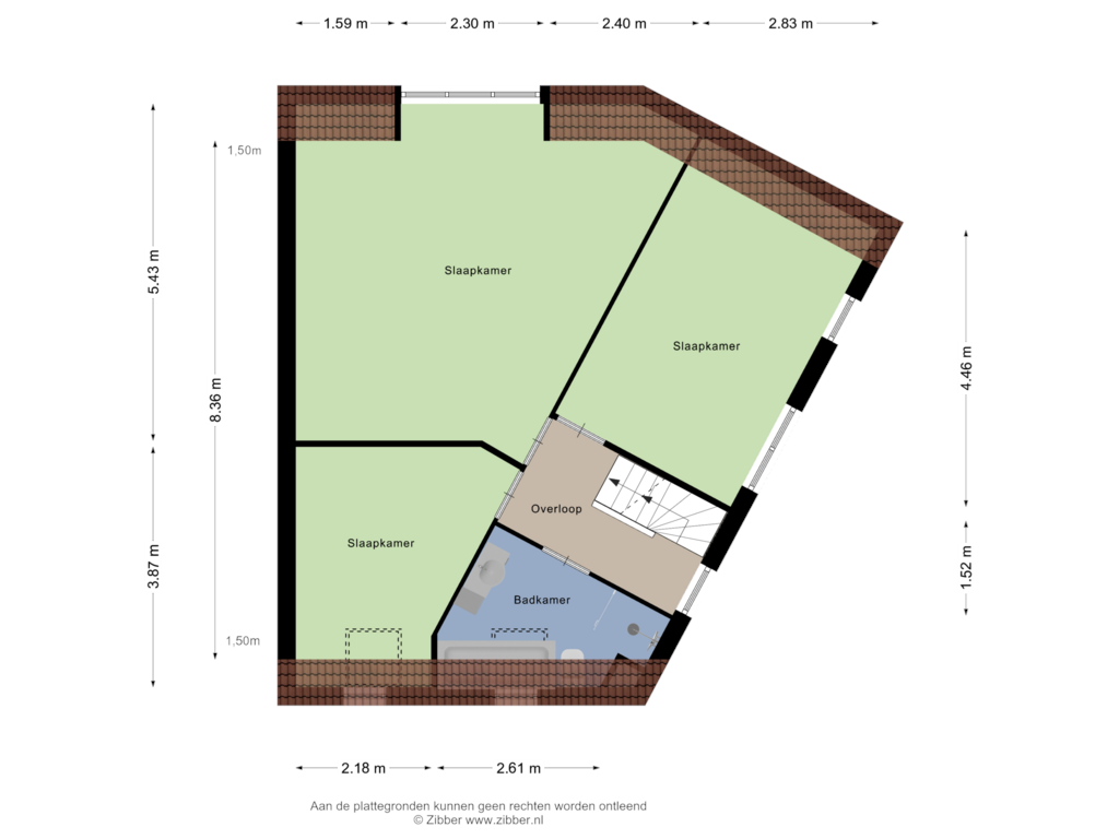 Bekijk plattegrond van Eerste Verdieping van Wagenaarstraat 18