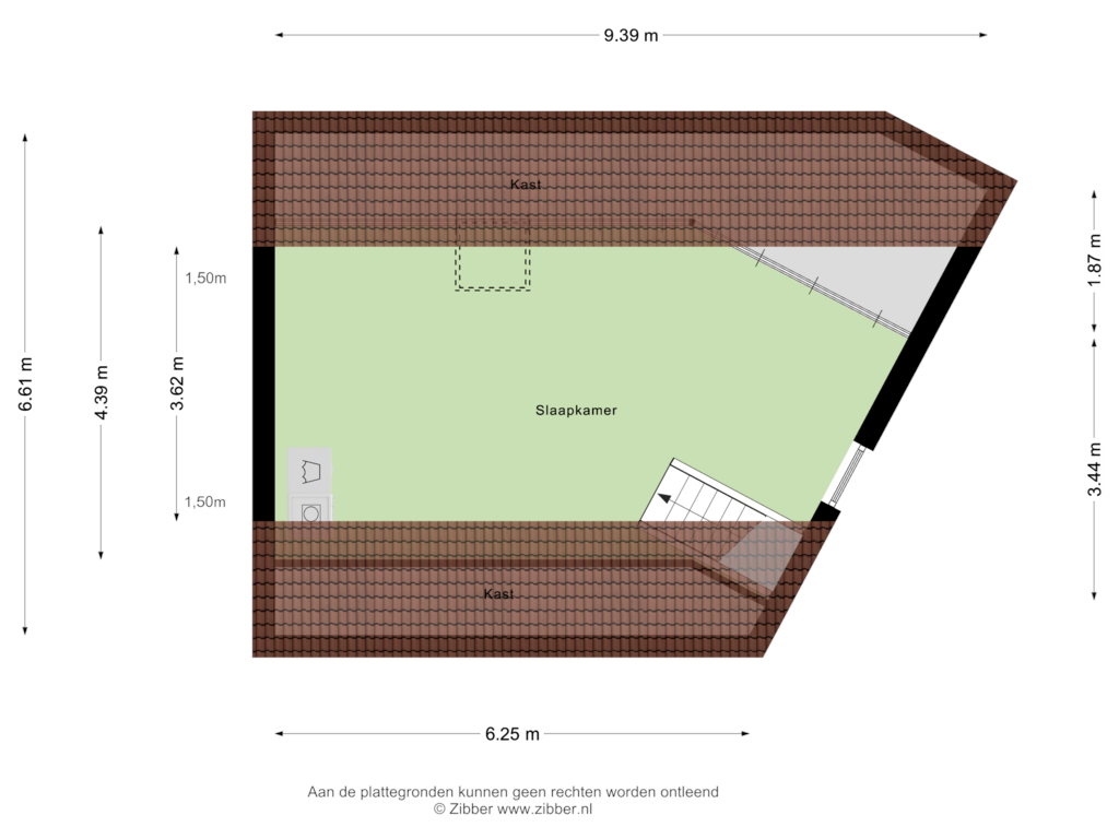 Bekijk plattegrond van Tweede Verdieping van Wagenaarstraat 18