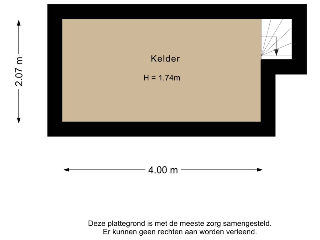 View floorplan of Kelder of Kerkstraat 14