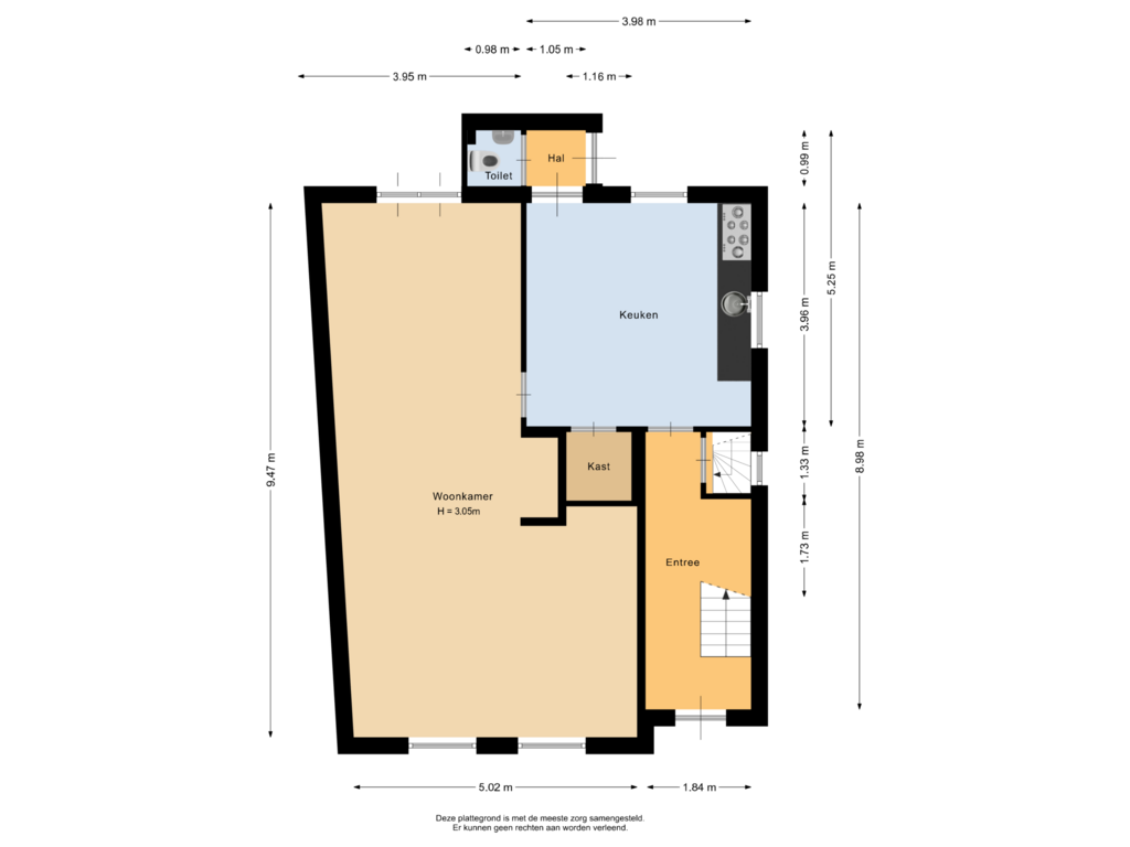 View floorplan of Begane grond of Kerkstraat 14