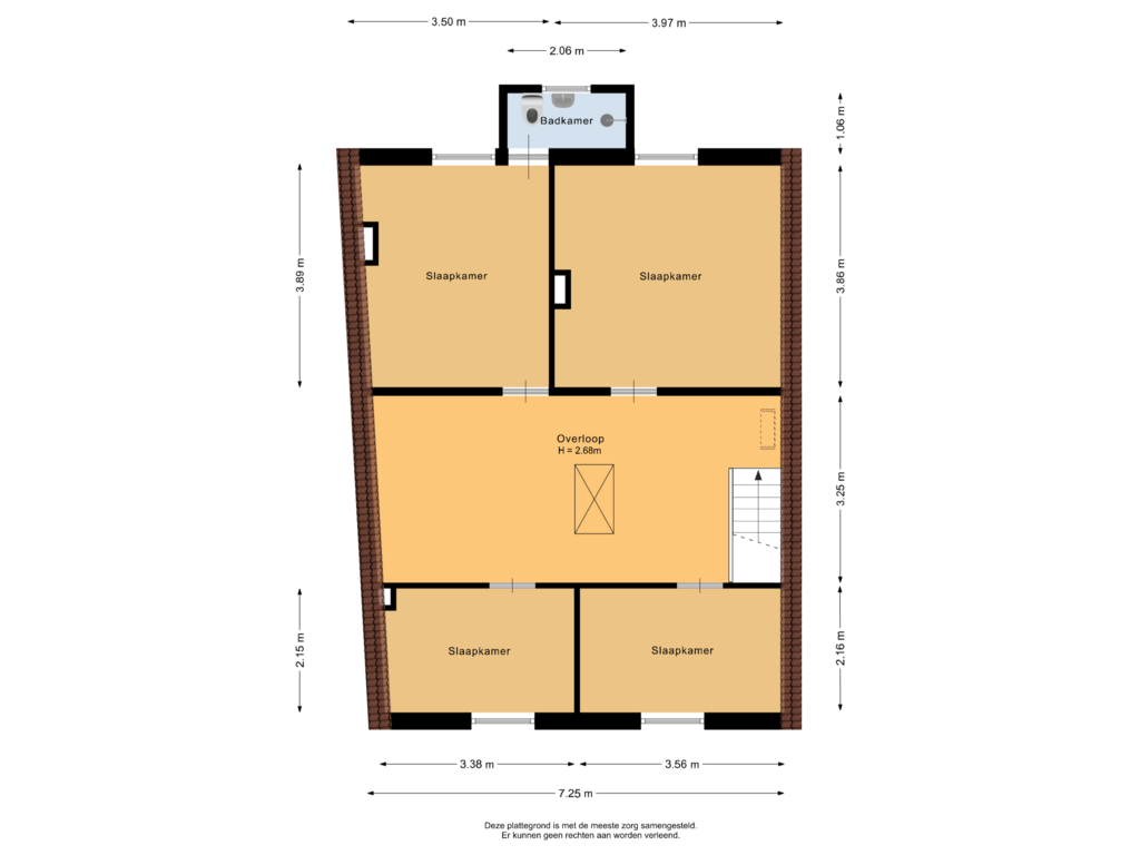 View floorplan of Eerste verdieping of Kerkstraat 14