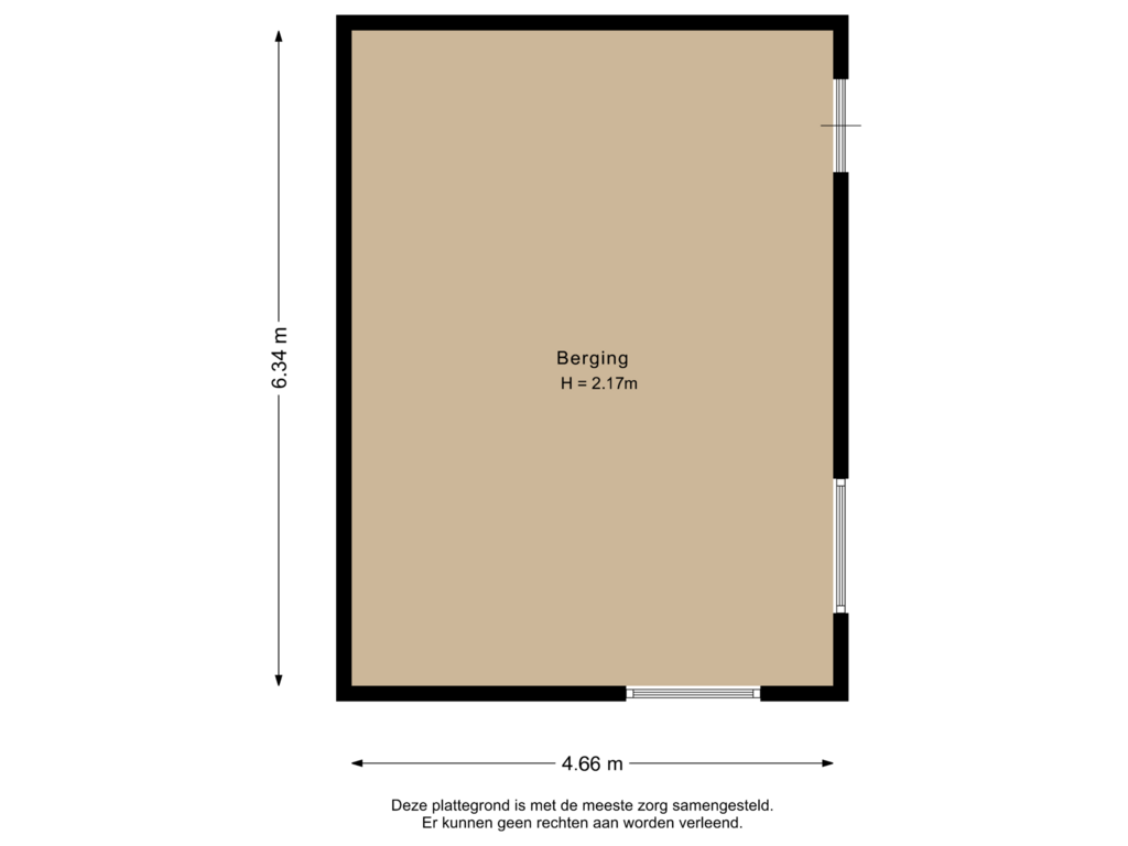 View floorplan of Berging2 of Kerkstraat 14