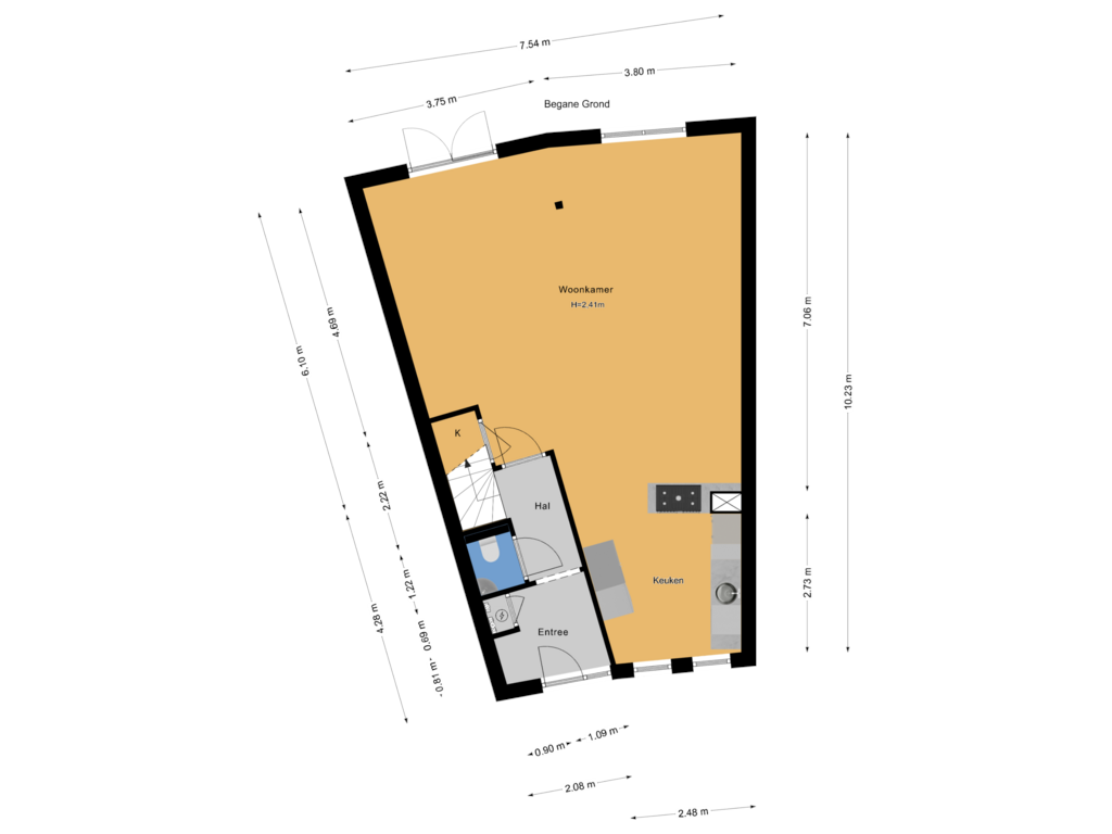 View floorplan of Begane Grond of Wim Sonneveldplein 65