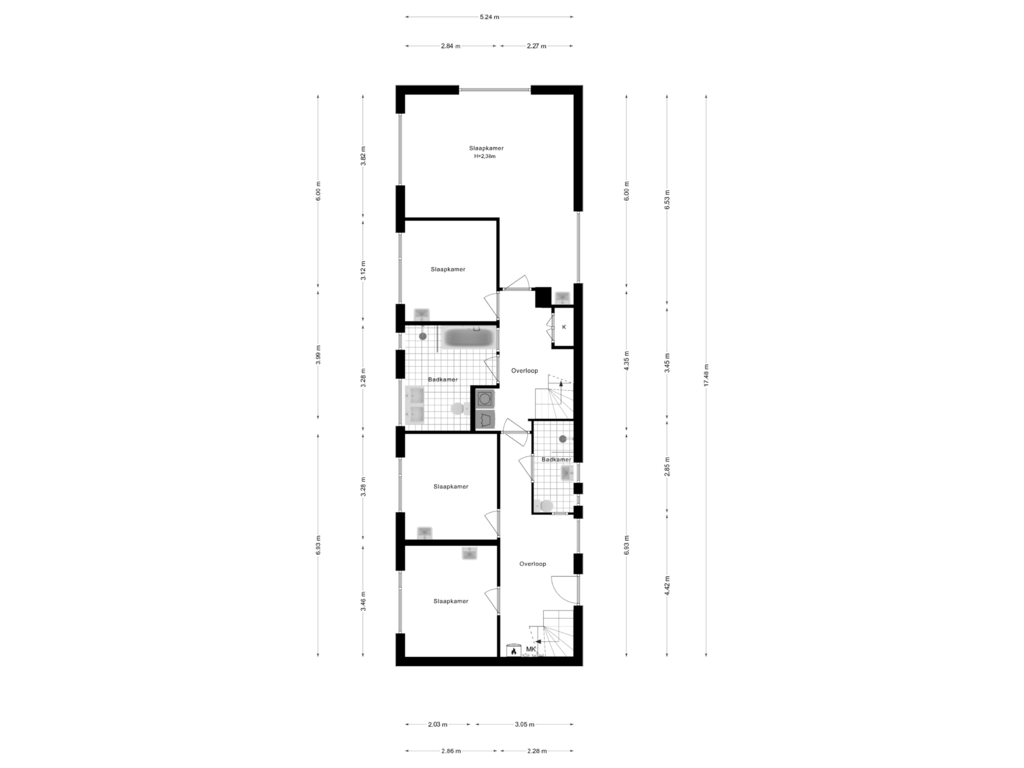 Bekijk plattegrond van Souterrain van Grasweg 21-A