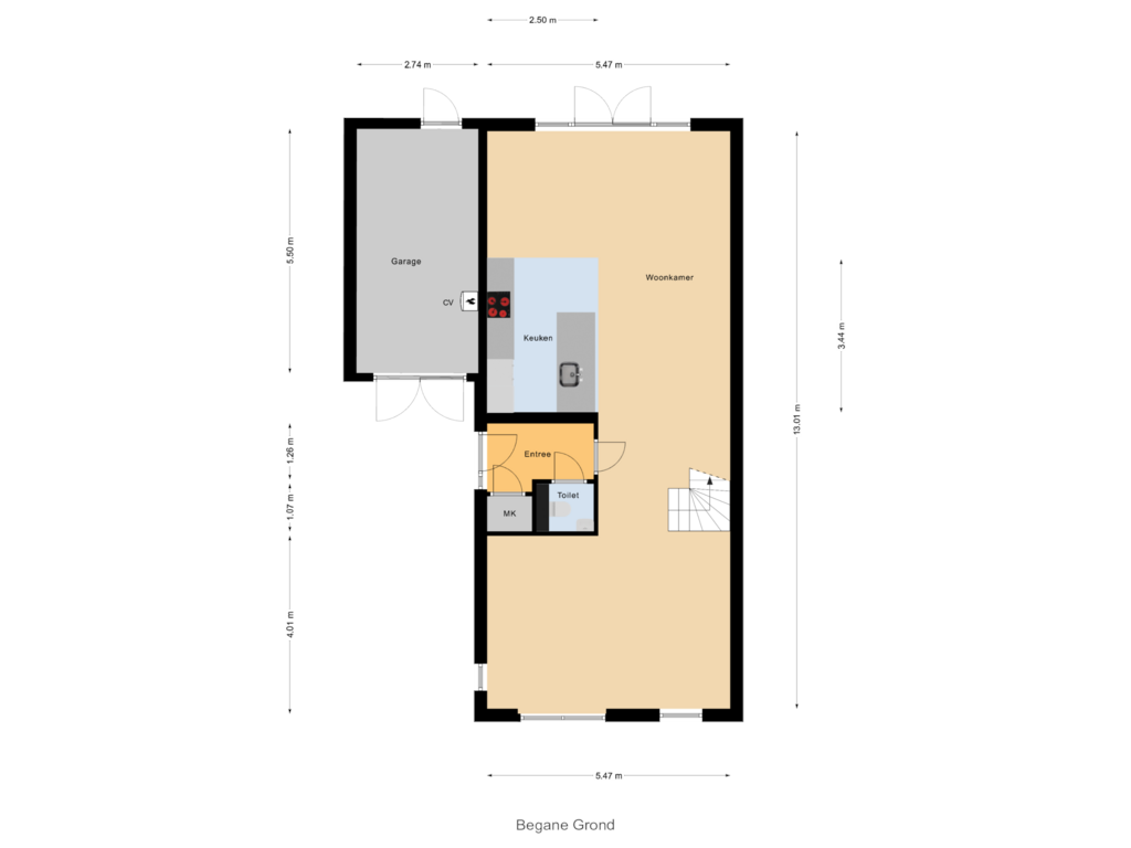 Bekijk plattegrond van Begane Grond van Hemelrijk 5