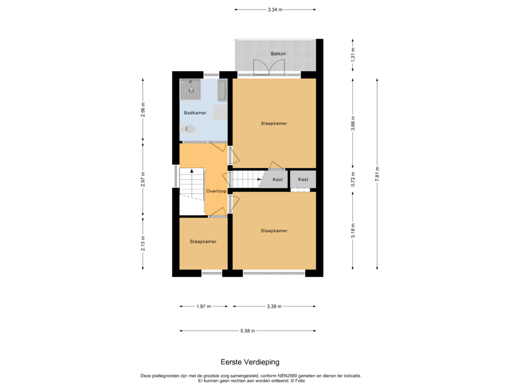 Bekijk plattegrond van Eerste Verdieping van Prinsenlaan 13