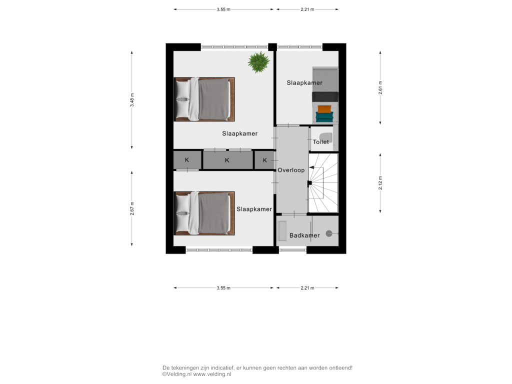 View floorplan of Woonlaag 2 of Wemekampstraat 89