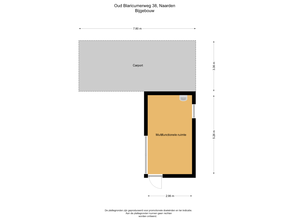 Bekijk plattegrond van Bijgebouw van Oud Blaricumerweg 38