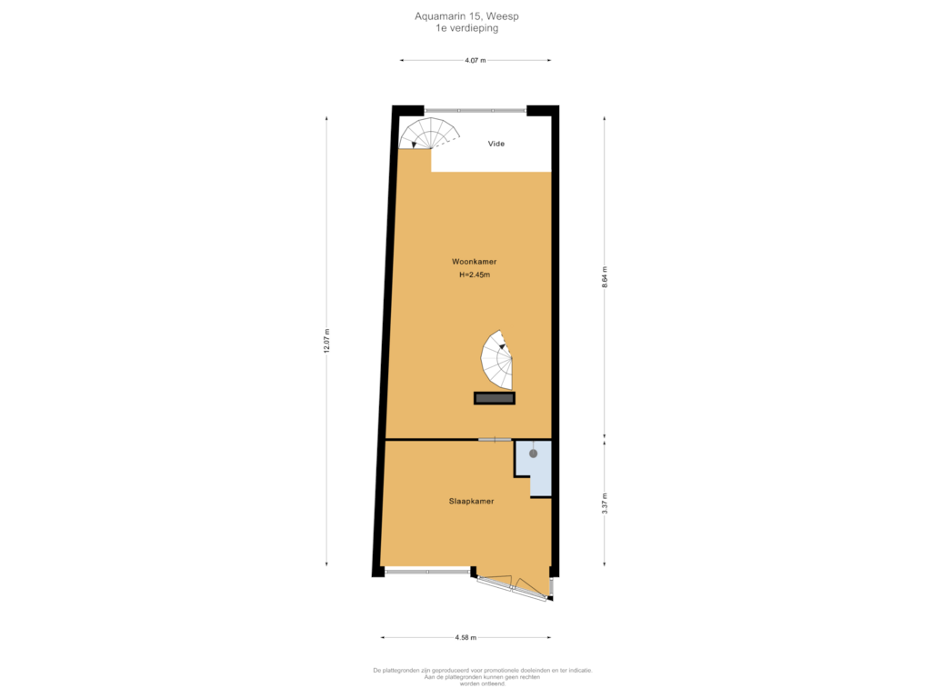 View floorplan of 1e verdieping of Aquamarin 15