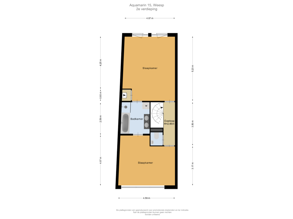 View floorplan of 2e verdieping of Aquamarin 15