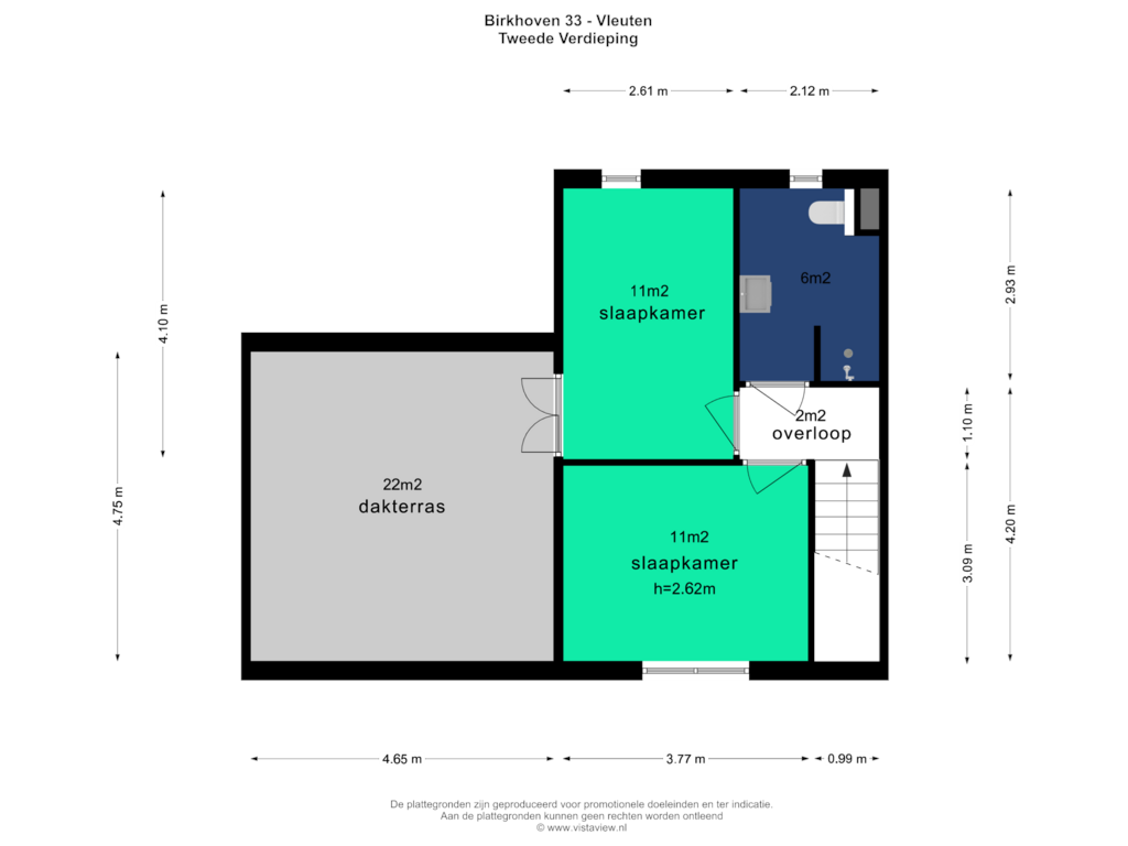 Bekijk plattegrond van Tweede Verdieping van Birkhoven 33