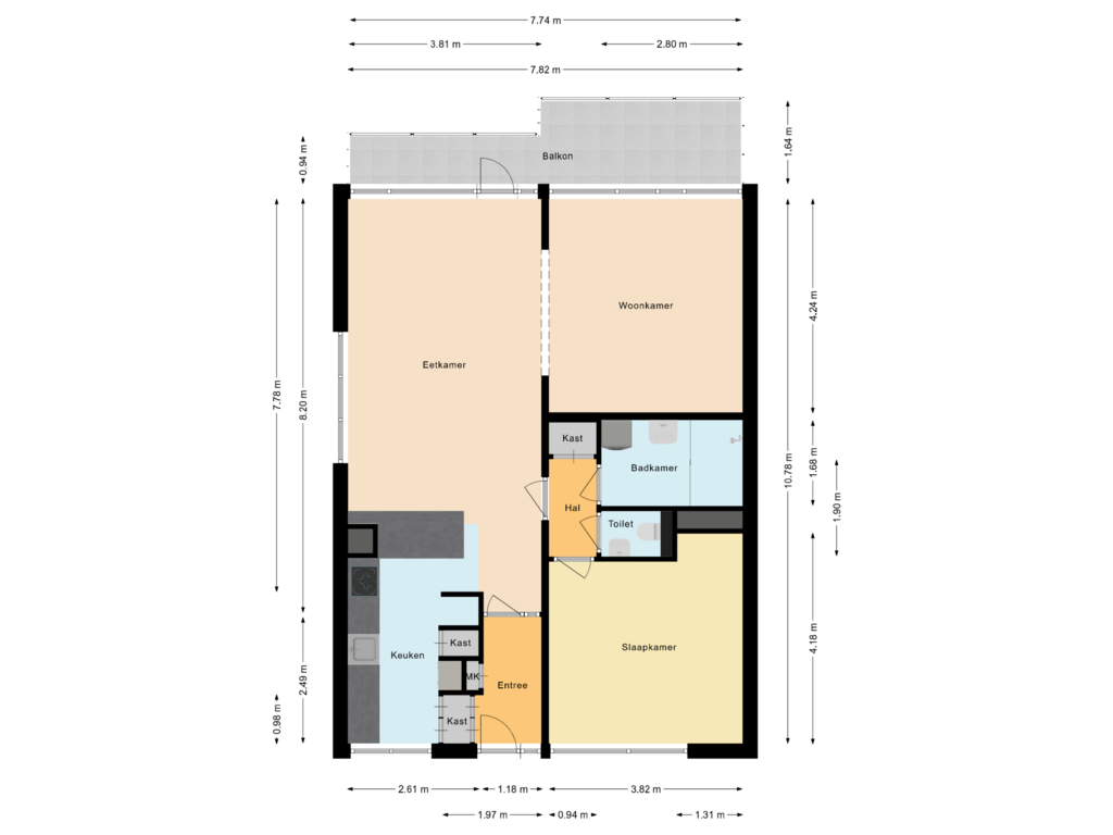 Bekijk plattegrond van Appartement van Valkenstede 78