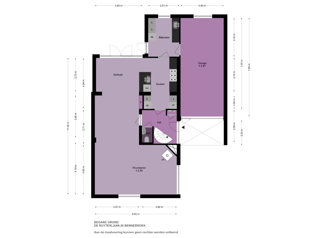 Bekijk plattegrond van Begane Grond van de Ruyterlaan 26