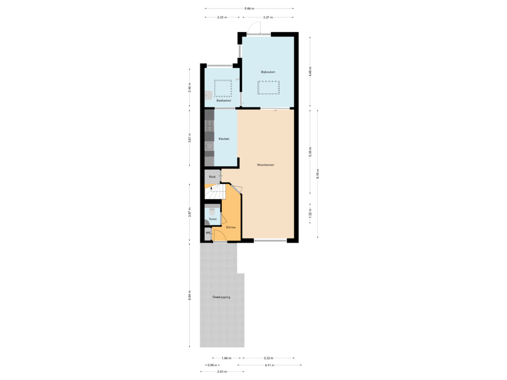 Bekijk plattegrond van Begane grond van Besançonlaan 2