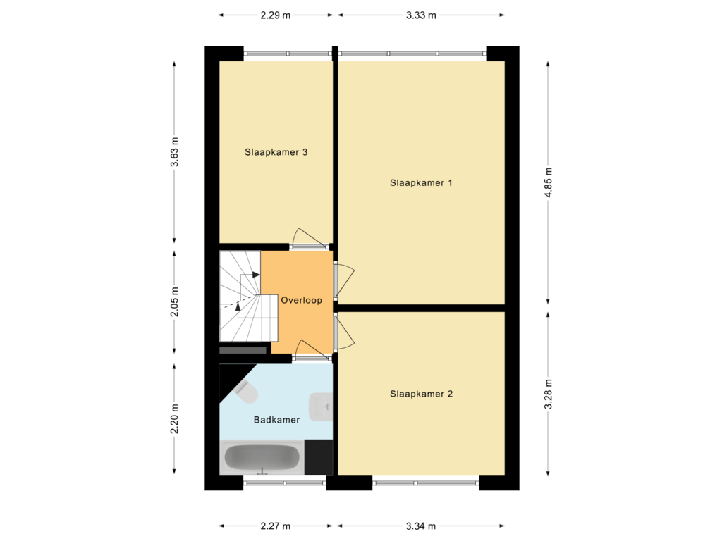 Bekijk plattegrond van Eerste verdieping van Besançonlaan 2