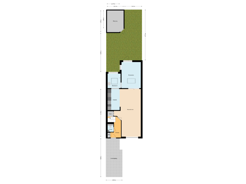 Bekijk plattegrond van Begane grond Met Tuin van Besançonlaan 2