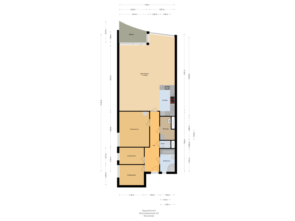 View floorplan of Appartement of Noordzeestraat 43