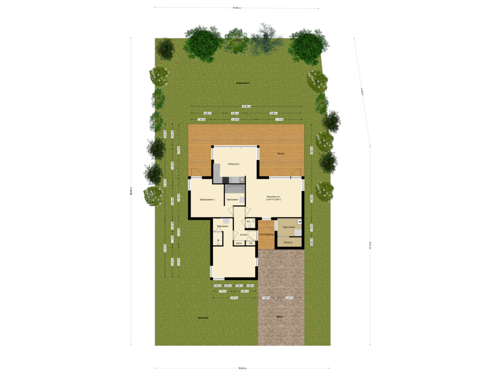 View floorplan of tuinplan of Schelpenrode 108-14