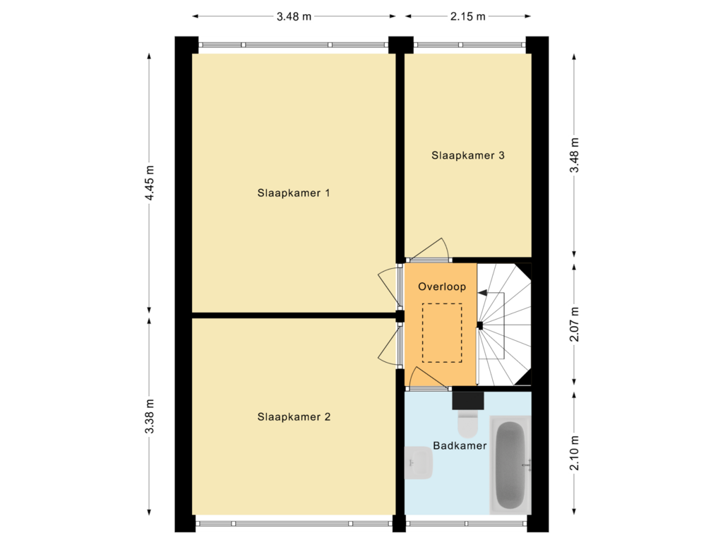 Bekijk plattegrond van Eerste Verdieping van Luikstraat 80