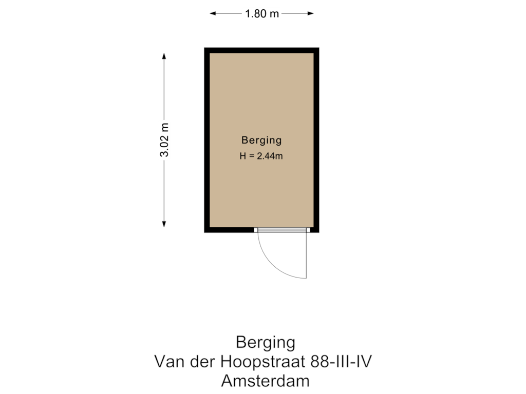 Bekijk plattegrond van Berging van Van der Hoopstraat 88-3