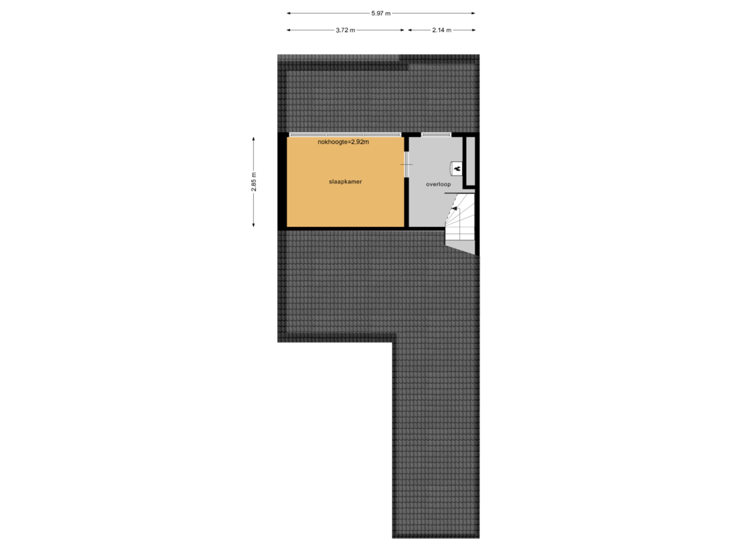 View floorplan of Tweede verdieping of Tijm 16