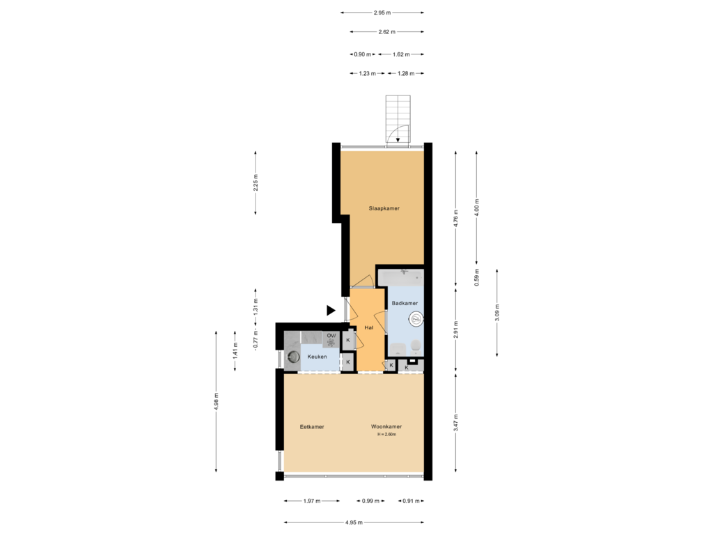 Bekijk plattegrond van Begane grond van Frederik Hendrikstraat 4