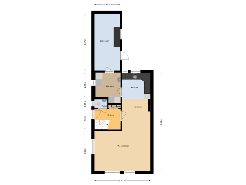 Bekijk plattegrond van Begane grond van Luchtenstein 14