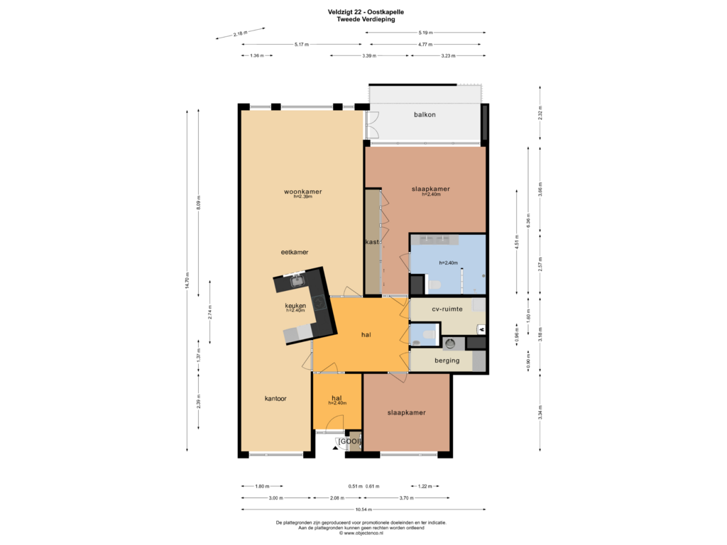 Bekijk plattegrond van TWEEDE VERDIEPING van Veldzigt 22