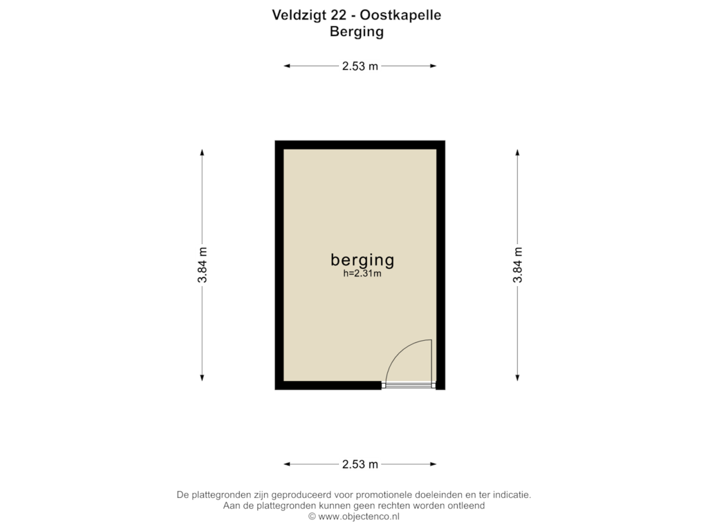 Bekijk plattegrond van BERGING van Veldzigt 22