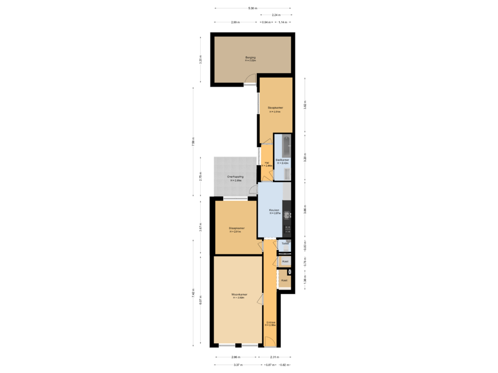 View floorplan of Begane grond of Cartesiusstraat 194