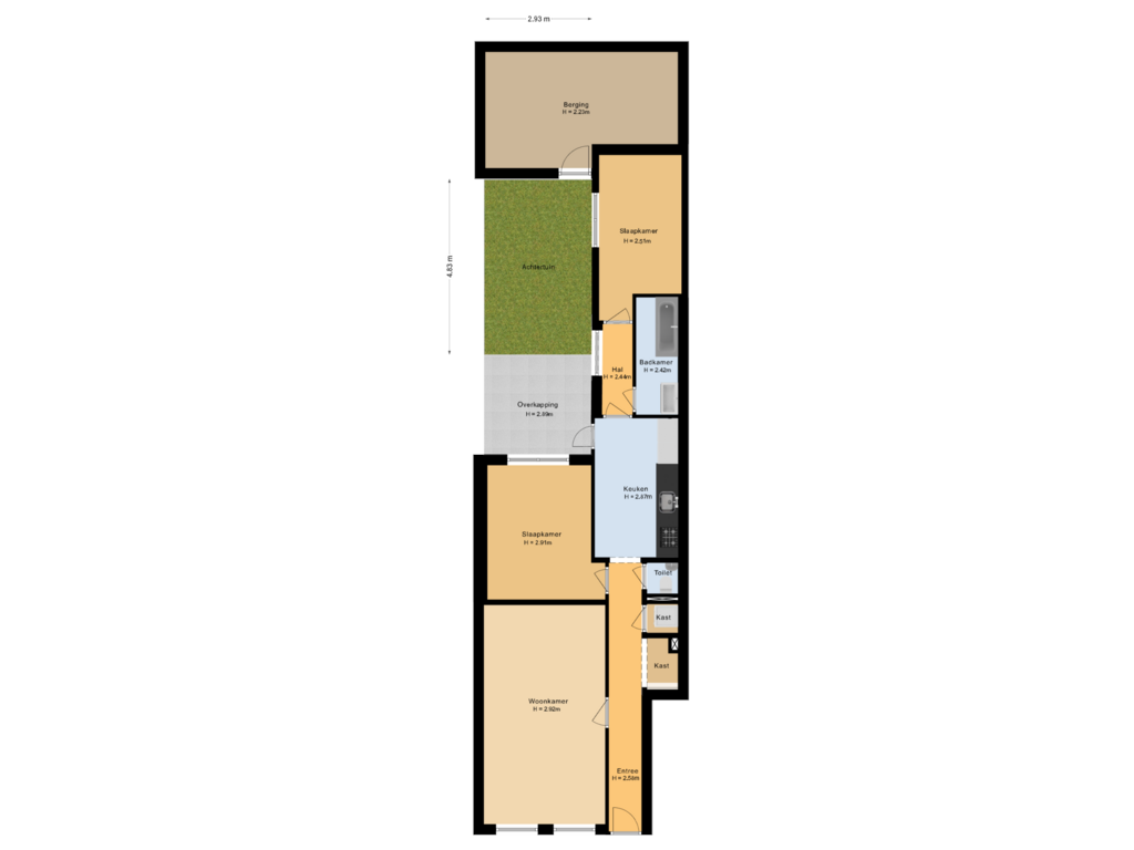 View floorplan of Situatie of Cartesiusstraat 194