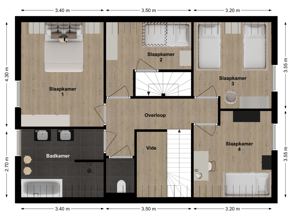 Bekijk plattegrond van Verdieping van Herman de Ruijterstraat 56