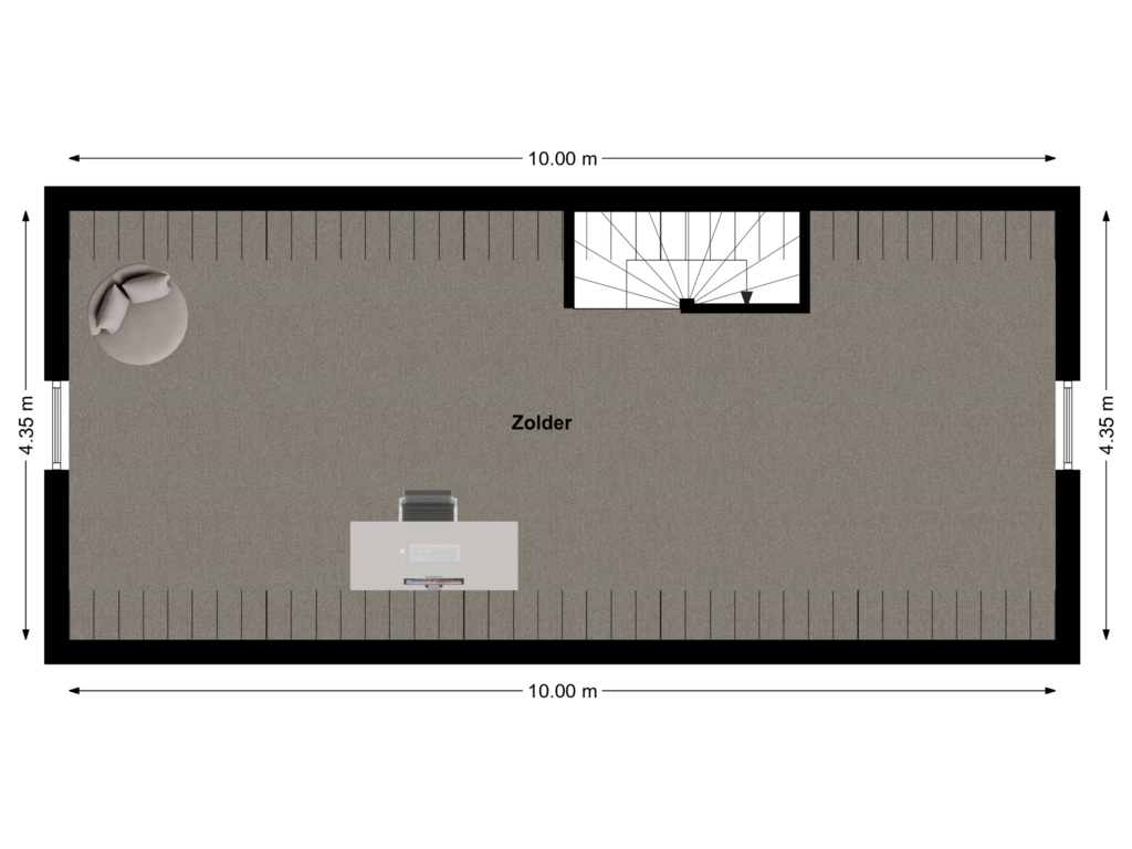 Bekijk plattegrond van Zolder van Herman de Ruijterstraat 56