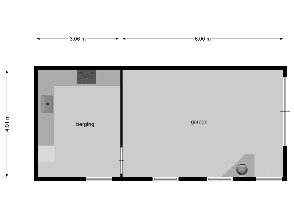 Bekijk plattegrond van garage / berging van Jan Oomenstraat 37