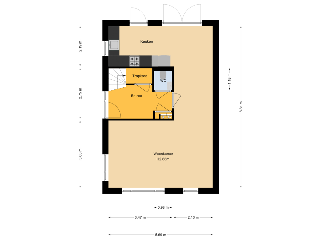 Bekijk plattegrond van Begane grond van Heuvelstraat 24