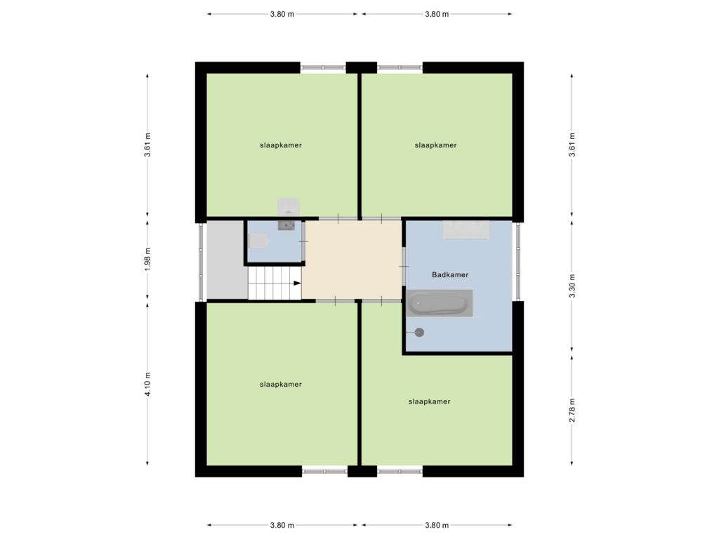 Bekijk plattegrond van Eerste verdieping van Hoogstraat 41-B