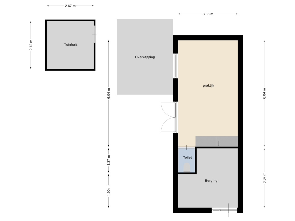 Bekijk plattegrond van Kantoor/ Praktijk van Hoogstraat 41-B