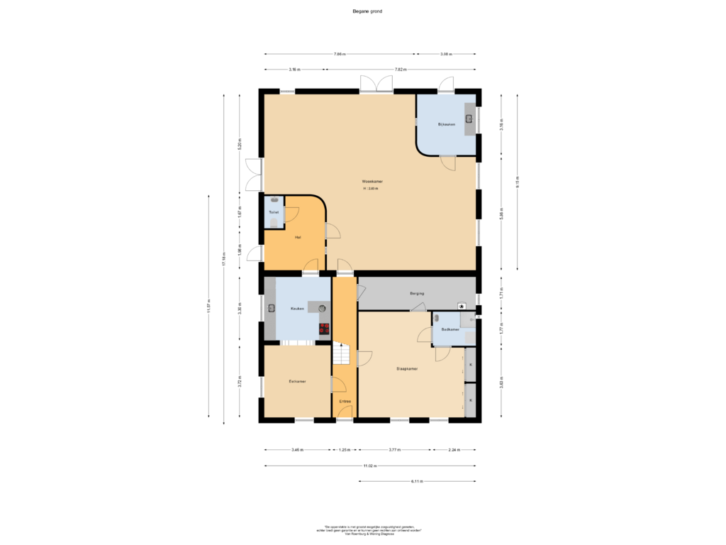 View floorplan of Begane grond of Waalstraat 4