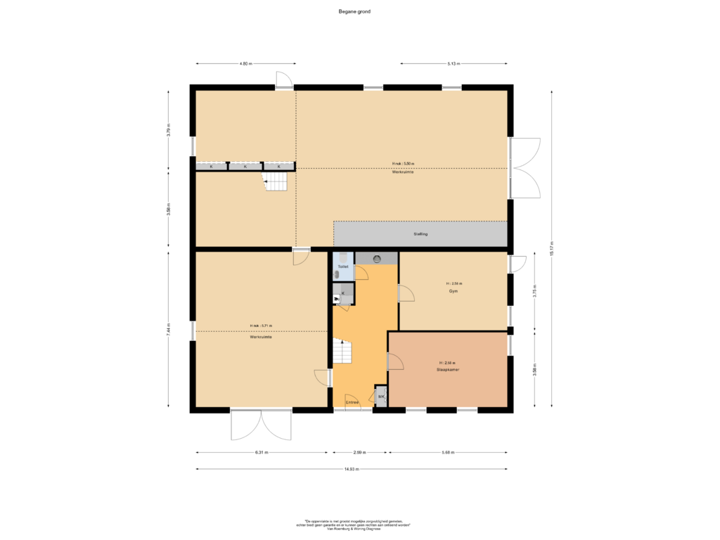 View floorplan of Bijgebouw of Waalstraat 4