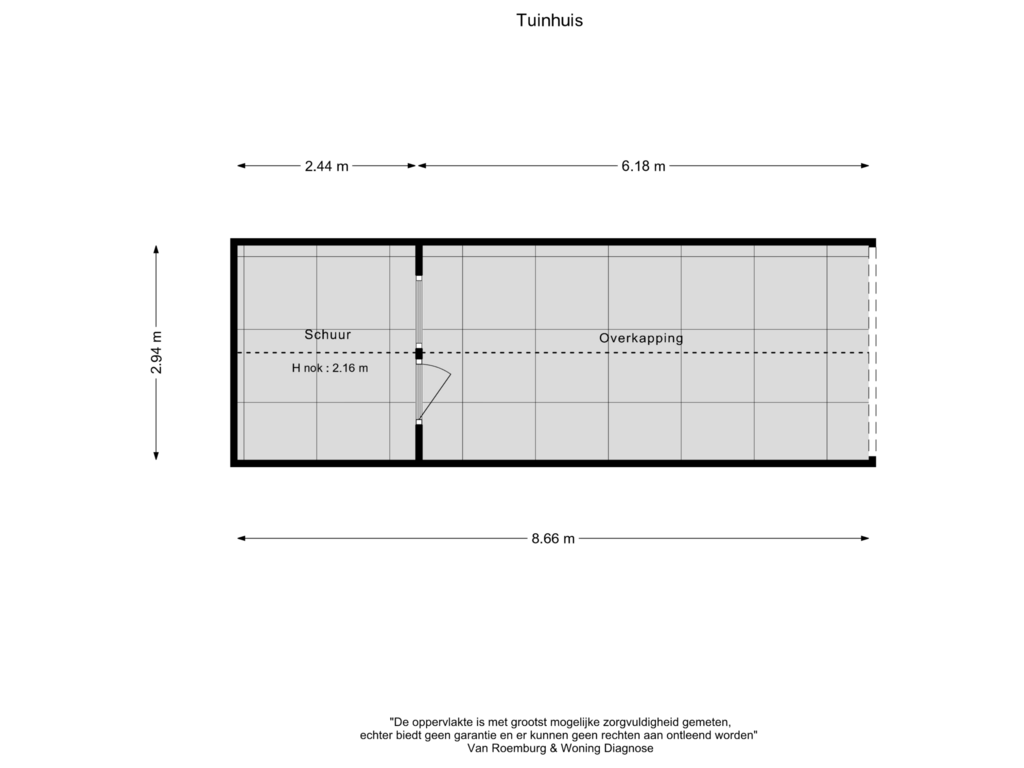 View floorplan of Schuur of Waalstraat 4