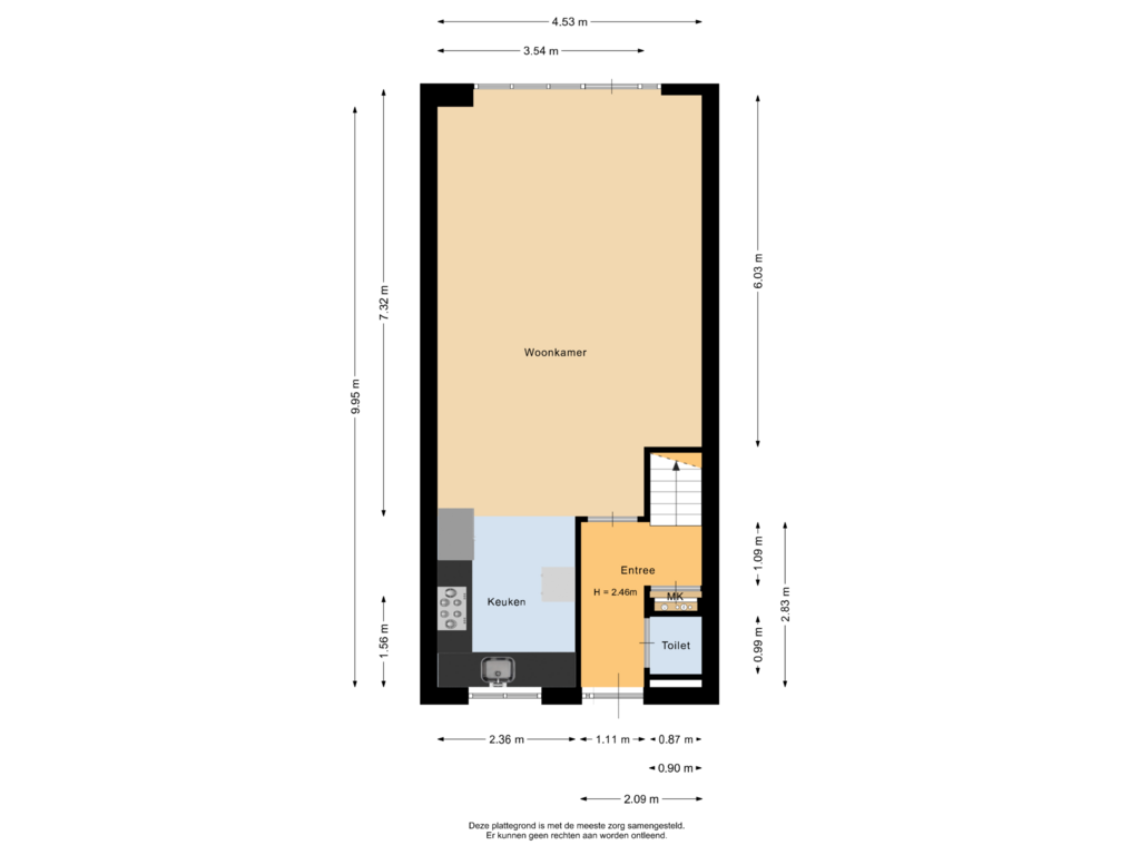 Bekijk plattegrond van Begane grond van Schrijnwerkerstraat 85