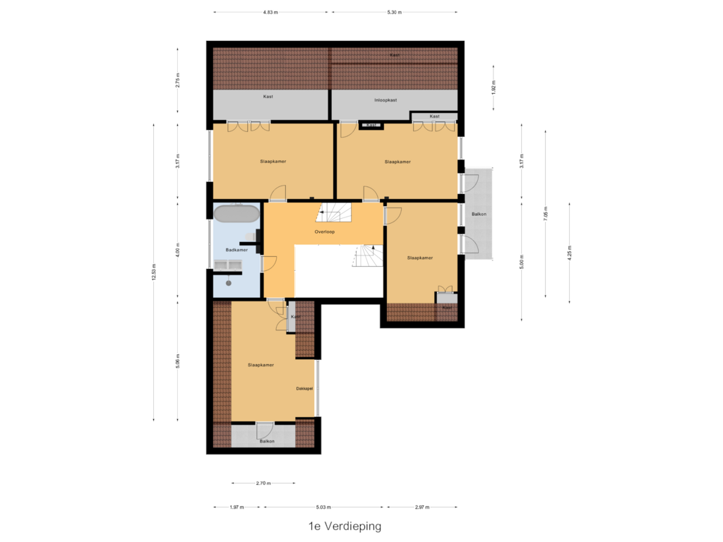 Bekijk plattegrond van 1e Verdieping van Zamenhoflaan 13