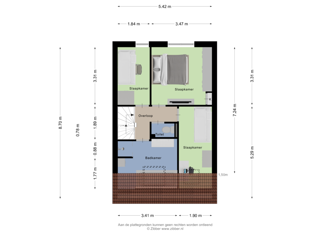 Bekijk plattegrond van Eerste Verdieping van Zenegroen 8