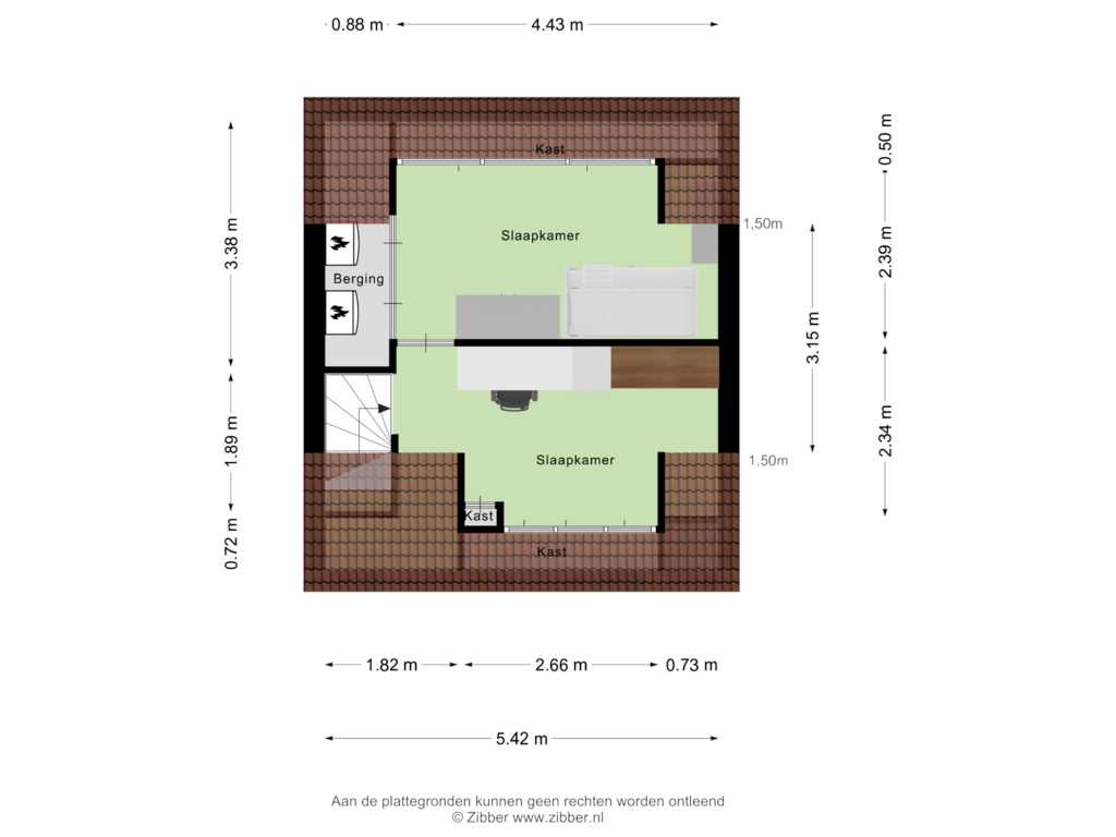 Bekijk plattegrond van Tweede Verdieping van Zenegroen 8