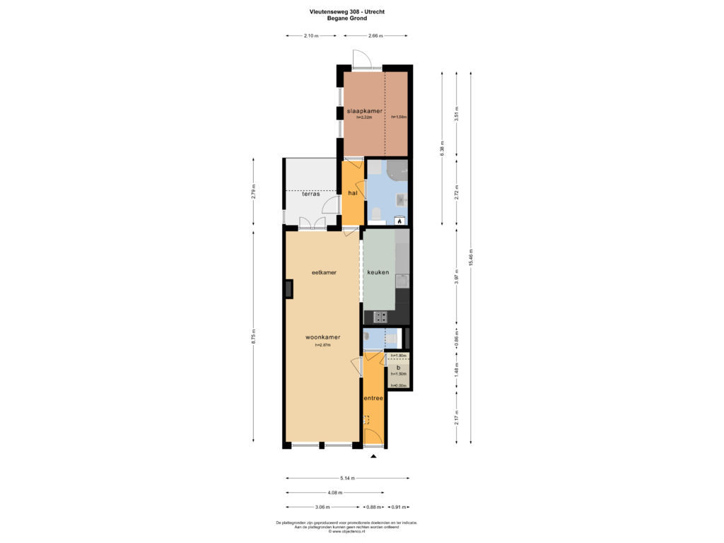 Bekijk plattegrond van BEGANE GROND van Vleutenseweg 308