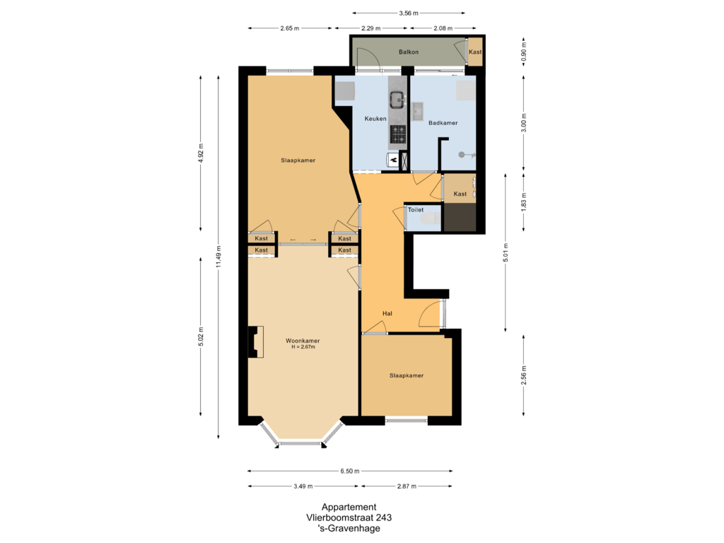 Bekijk plattegrond van Appartement van Vlierboomstraat 243